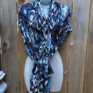 Italco Multicolor Ikat Patterned Wrap Rayon Viscose